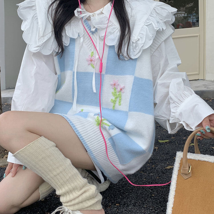 Cute Everyday Outfits, Outfit Inspo Casual Floral Knit Vest