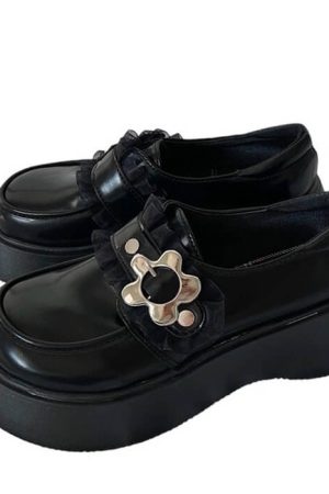 Cute Everyday Outfits, Outfit Inspo Casual Flower Buckle Chunky Platforms