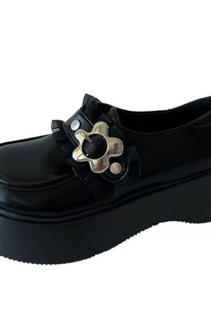 Cute Everyday Outfits, Outfit Inspo Casual Flower Buckle Chunky Platforms