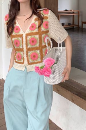 Cute Everyday Outfits, Outfit Inspo Casual Flower Garden Crochet Top