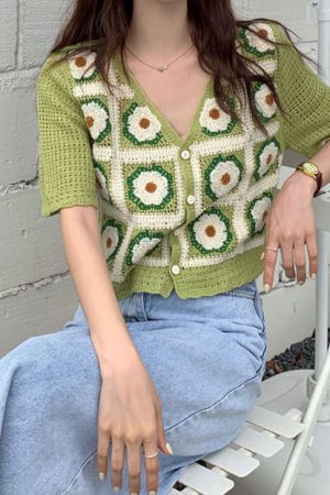 Cute Everyday Outfits, Outfit Inspo Casual Flower Garden Crochet Top