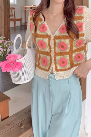 Cute Everyday Outfits, Outfit Inspo Casual Flower Garden Crochet Top