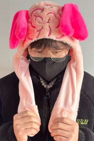 Cute Everyday Outfits, Outfit Inspo Casual Fluffy Brain Hat with Heart Ears