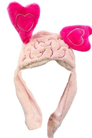 Cute Everyday Outfits, Outfit Inspo Casual Fluffy Brain Hat with Heart Ears