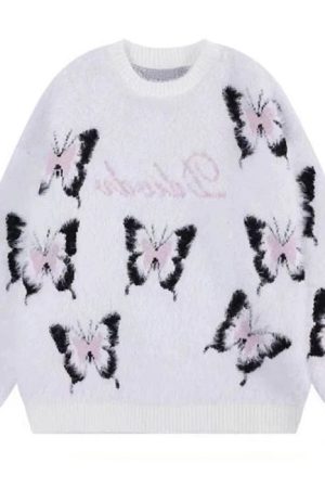 Cute Everyday Outfits, Outfit Inspo Casual Fluffy Butterfly Sweater