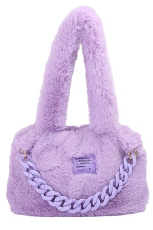Cute Everyday Outfits, Outfit Inspo Casual Fluffy Chain Shoulder Bag