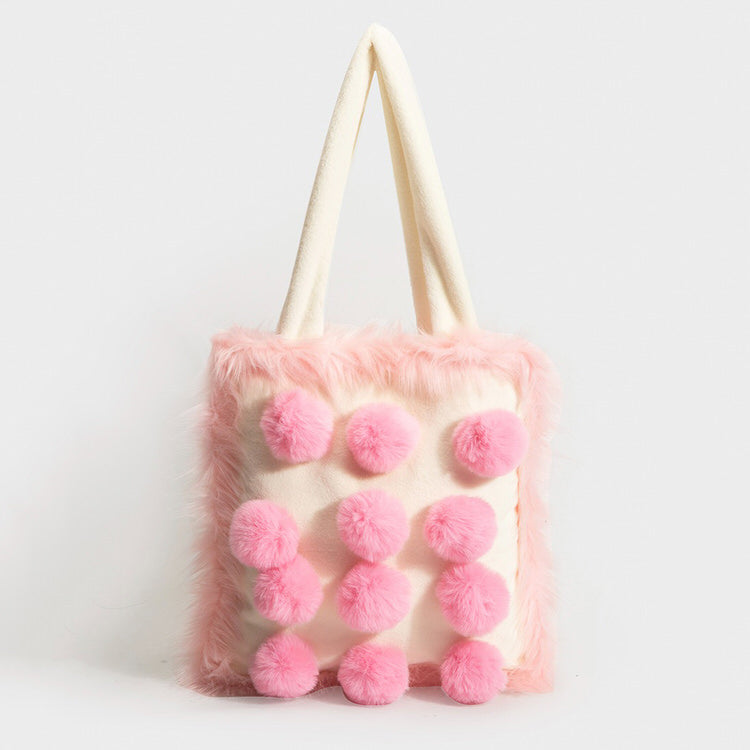 Cute Everyday Outfits, Outfit Inspo Casual Fluffy Pom Poms Bag in Pink Cute Everyday Outfits, Outfit Inspo Casual Fluffy Pom Poms Bag in Pink