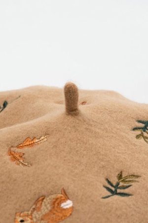 Cute Everyday Outfits, Outfit Inspo Casual Forest Embroidered Beret