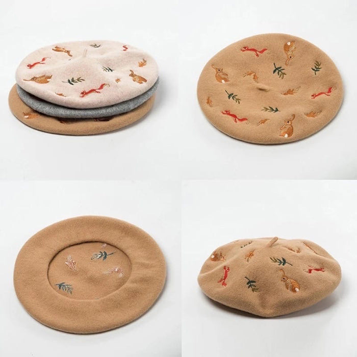 Cute Everyday Outfits, Outfit Inspo Casual Forest Embroidered Beret Cute Everyday Outfits, Outfit Inspo Casual Forest Embroidered Beret