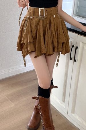 Cute Everyday Outfits, Outfit Inspo Casual Forest Fairy Mini Skirt in Brown