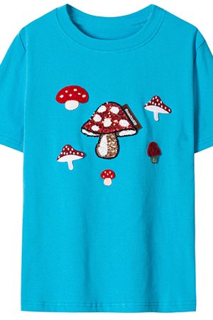 Cute Everyday Outfits, Outfit Inspo Casual Forest Fairy Mushroom Sequin T-Shirt