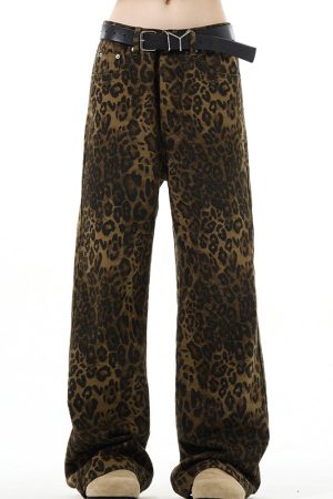 Cute Everyday Outfits, Outfit Inspo Casual Found Leopard Wide-Leg Jeans