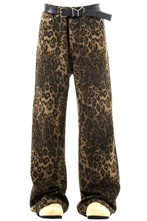 Cute Everyday Outfits, Outfit Inspo Casual Found Leopard Wide-Leg Jeans
