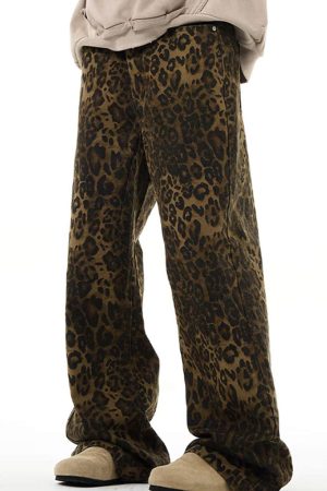 Cute Everyday Outfits, Outfit Inspo Casual Found Leopard Wide-Leg Jeans