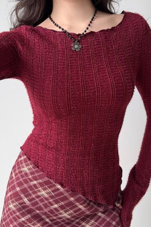 Cute Everyday Outfits, Outfit Inspo Casual Frazzled English Woman Asymmetrical Knit Top