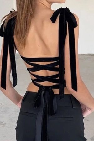 Cute Everyday Outfits, Outfit Inspo Casual French Girl Bow Corset Top