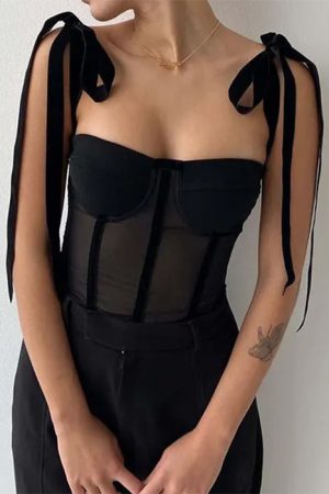 Cute Everyday Outfits, Outfit Inspo Casual French Girl Bow Corset Top