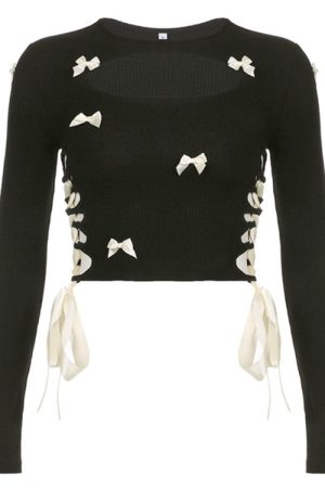 Cute Everyday Outfits, Outfit Inspo Casual French Maid Cut Out Long Sleeve Top