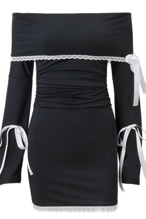 Cute Everyday Outfits, Outfit Inspo Casual French Maid Off-Shoulder Dress