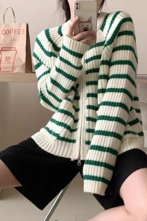 Cute Everyday Outfits, Outfit Inspo Casual French Mood Striped Cardigan