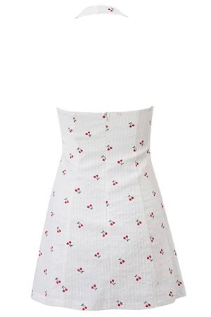 Cute Everyday Outfits, Outfit Inspo Casual French Summer Cherry Halter Dress