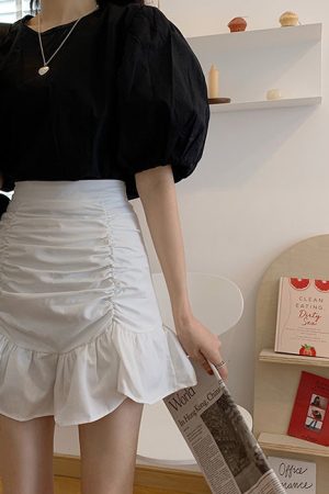 Cute Everyday Outfits, Outfit Inspo Casual French Summer Ruched Mini Skirt
