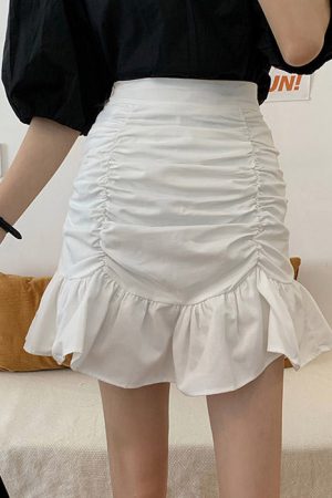 Cute Everyday Outfits, Outfit Inspo Casual French Summer Ruched Mini Skirt