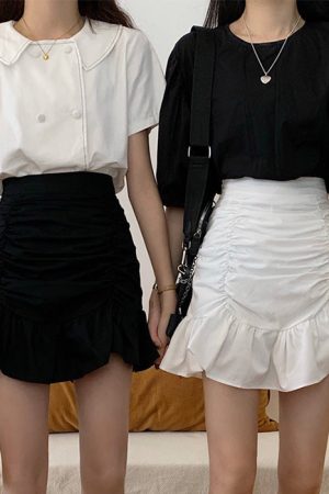 Cute Everyday Outfits, Outfit Inspo Casual French Summer Ruched Mini Skirt