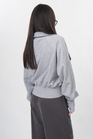 Cute Everyday Outfits, Outfit Inspo Casual Front Pockets Grey Zip Up Sweatshirt