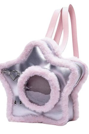 Cute Everyday Outfits, Outfit Inspo Casual Furry Star-Shaped Backpack