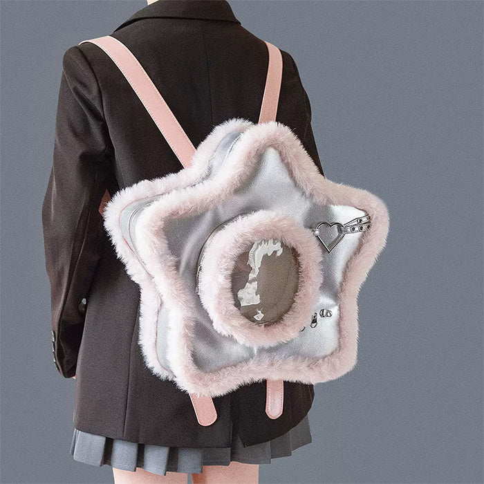 Cute Everyday Outfits, Outfit Inspo Casual Furry Star-Shaped Backpack Cute Everyday Outfits, Outfit Inspo Casual Furry Star-Shaped Backpack
