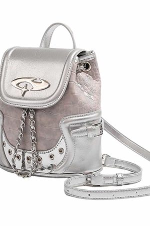 Cute Everyday Outfits, Outfit Inspo Casual Future World Mini Backpack in Silver