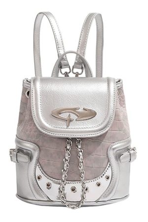 Cute Everyday Outfits, Outfit Inspo Casual Future World Mini Backpack in Silver