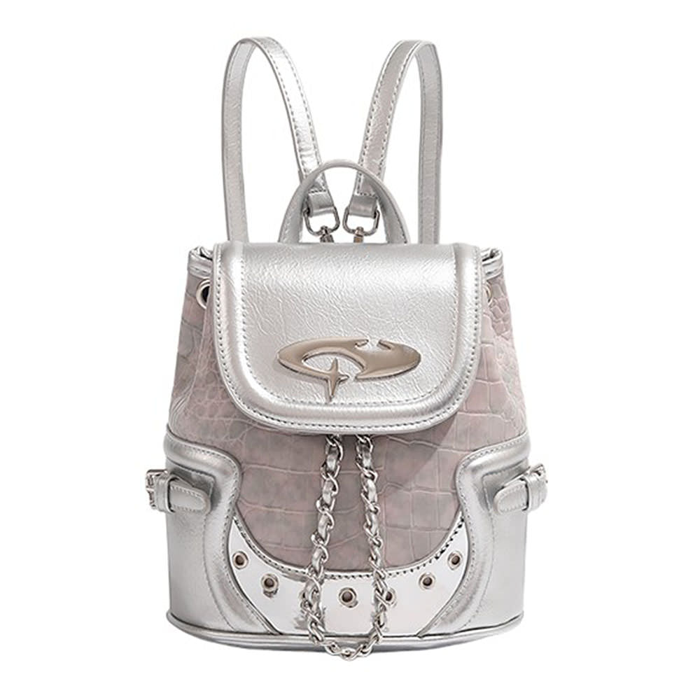 Cute Everyday Outfits, Outfit Inspo Casual Future World Mini Backpack in Silver