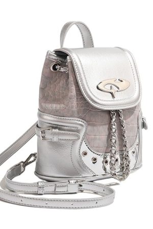 Cute Everyday Outfits, Outfit Inspo Casual Future World Mini Backpack in Silver