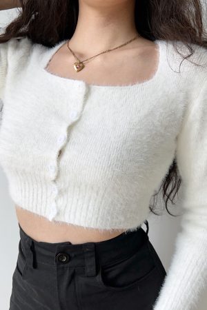 Cute Everyday Outfits, Outfit Inspo Casual Fuzzy Cropped Cardigan