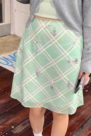 Cute Everyday Outfits, Outfit Inspo Casual Garden Of Envy Mint Green Plaid Skirt