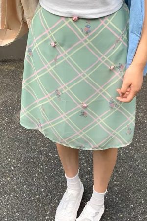 Cute Everyday Outfits, Outfit Inspo Casual Garden Of Envy Mint Green Plaid Skirt