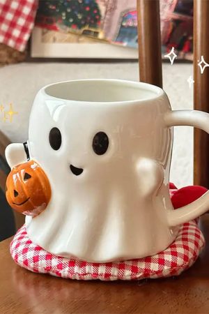 Cute Everyday Outfits, Outfit Inspo Casual Ghost with Pumpkin Ceramic Mug