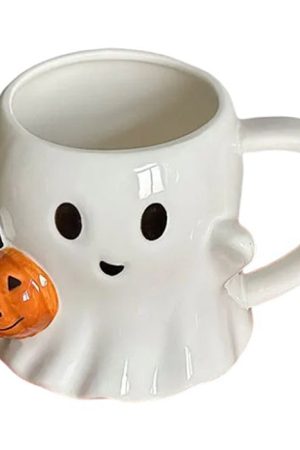 Cute Everyday Outfits, Outfit Inspo Casual Ghost with Pumpkin Ceramic Mug