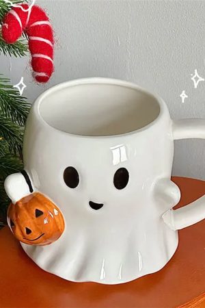 Cute Everyday Outfits, Outfit Inspo Casual Ghost with Pumpkin Ceramic Mug