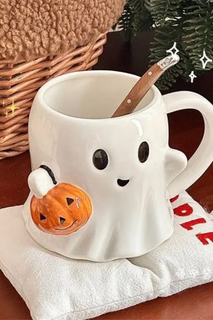 Cute Everyday Outfits, Outfit Inspo Casual Ghost with Pumpkin Ceramic Mug
