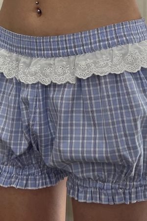 Cute Everyday Outfits, Outfit Inspo Casual Gingham Frill Trim Shorts