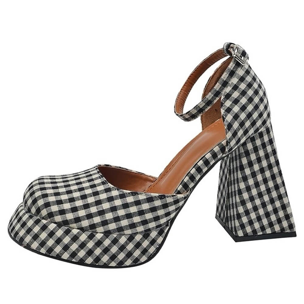 Cute Everyday Outfits, Outfit Inspo Casual Gingham Mary Jane Platform Heels Cute Everyday Outfits, Outfit Inspo Casual Gingham Mary Jane Platform Heels