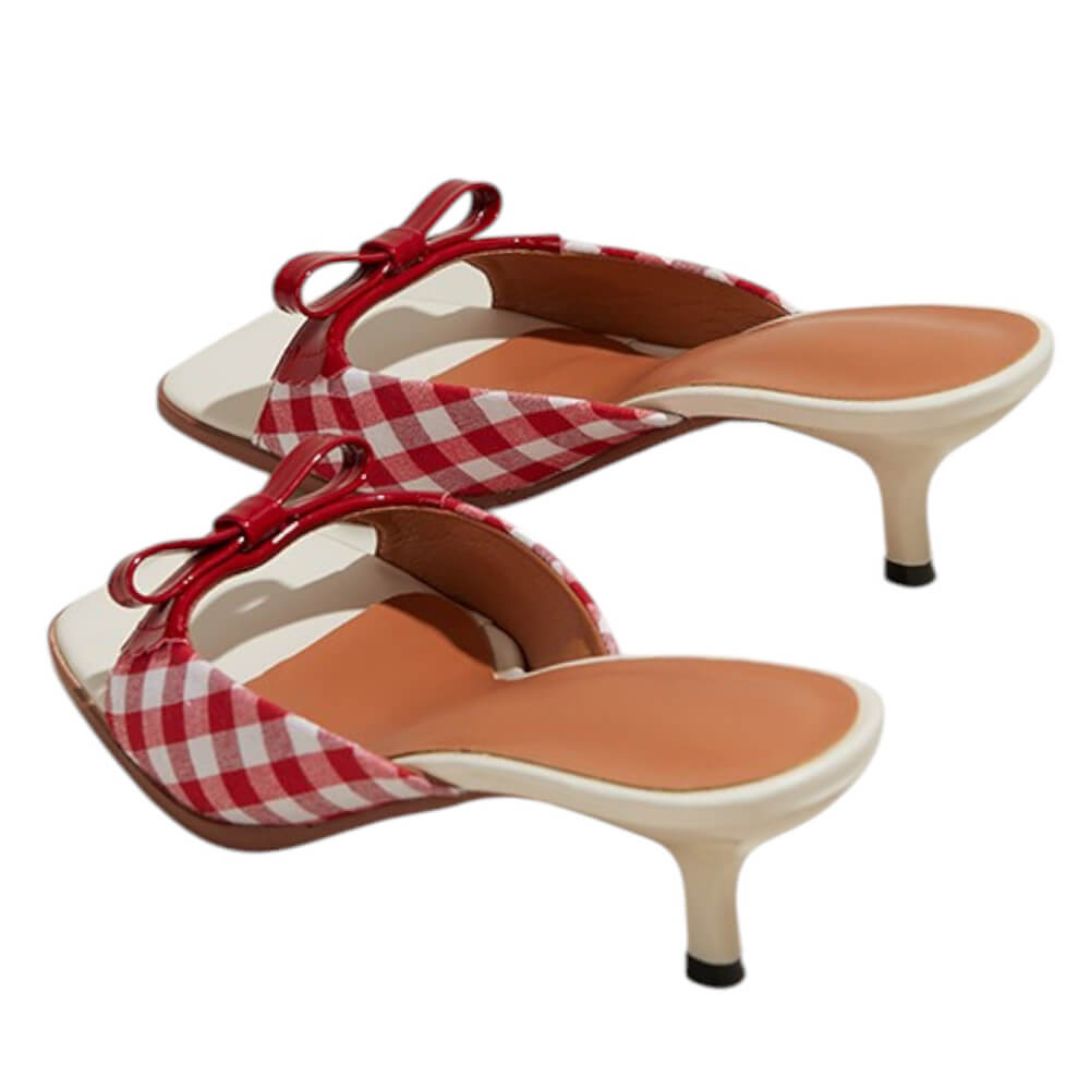Cute Everyday Outfits, Outfit Inspo Casual Gingham Picnic Bow Heeled Mules Cute Everyday Outfits, Outfit Inspo Casual Gingham Picnic Bow Heeled Mules