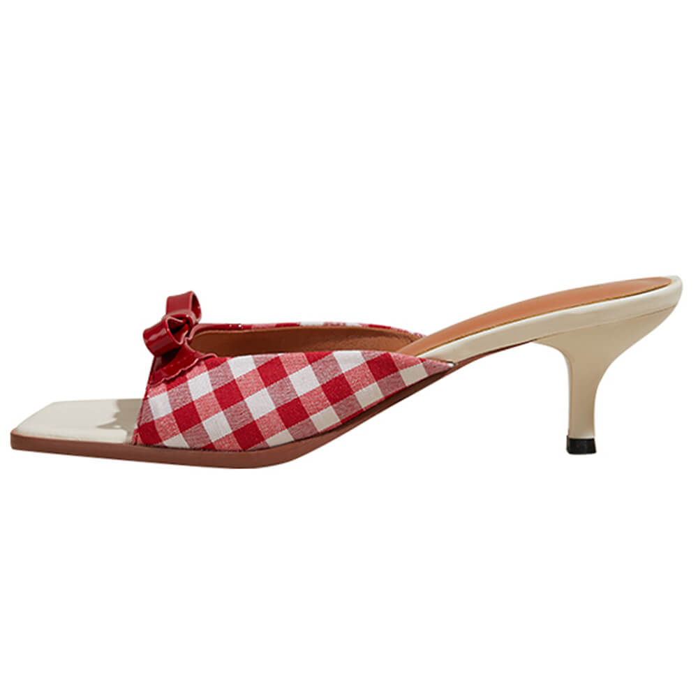 Cute Everyday Outfits, Outfit Inspo Casual Gingham Picnic Bow Heeled Mules Cute Everyday Outfits, Outfit Inspo Casual Gingham Picnic Bow Heeled Mules