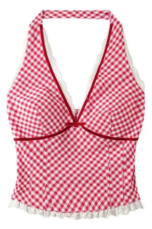 Cute Everyday Outfits, Outfit Inspo Casual Gingham Picnic Halter Top