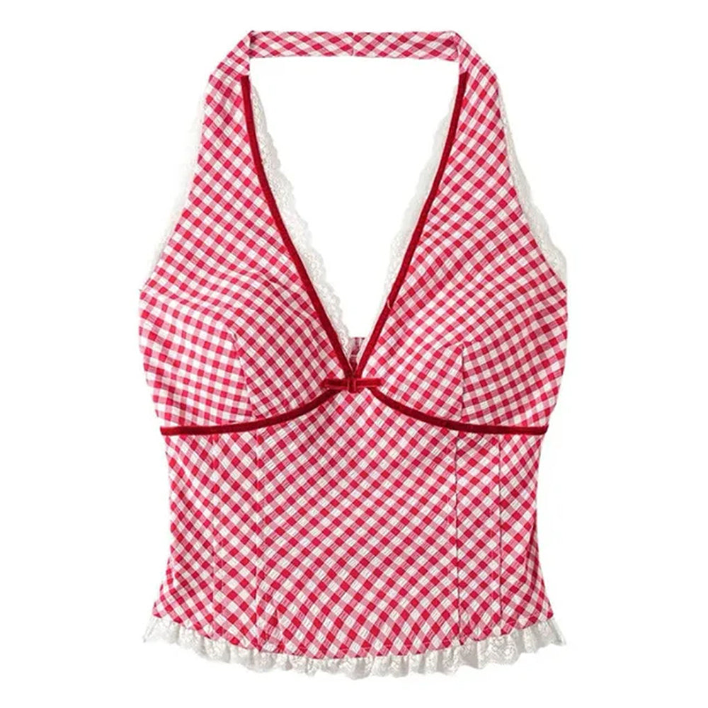 Cute Everyday Outfits, Outfit Inspo Casual Gingham Picnic Halter Top