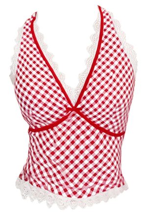 Cute Everyday Outfits, Outfit Inspo Casual Gingham Picnic Halter Top