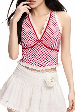 Cute Everyday Outfits, Outfit Inspo Casual Gingham Picnic Halter Top